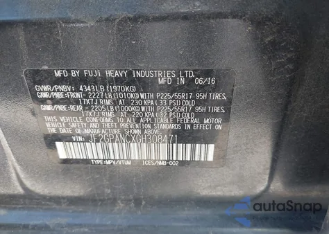 2016 Subaru Crosstrek 2.0I Limited из США, поврежденный, VIN JF2GPANCXGH308471